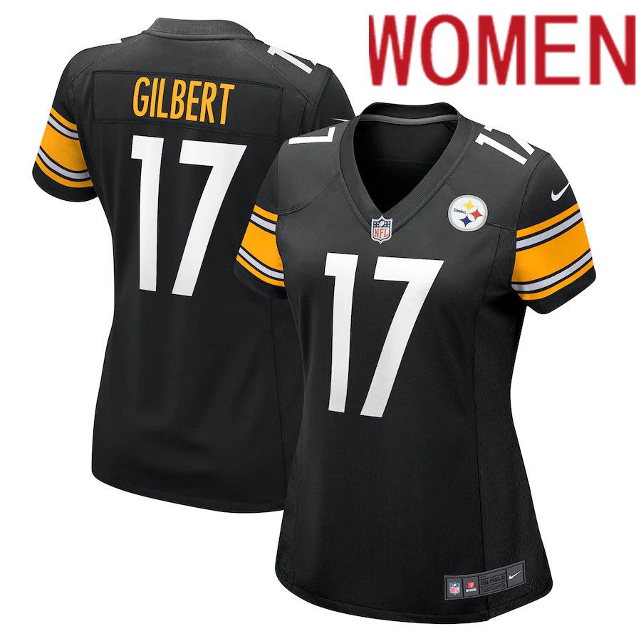 Women Pittsburgh Steelers 17 Mark Gilbert Nike Black Game NFL Jersey